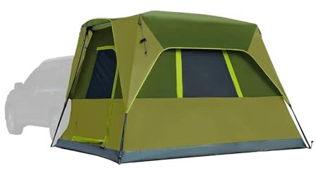 Campingzelt 5-Personen-SUV-Zelt mit Kinoleinwand, wetterfest, tragbar, für Camping im Auto, SUV, Van, inklusive Regenüberzelt und Aufbewahrungstasche Tunnelzelte(Green)