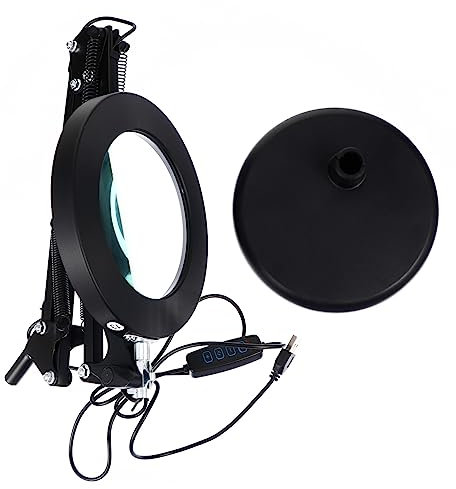 HOMSFOU 1set Lampada Ingrandente Led Per Estetista e Manicure Luce Da Scrivania Con Braccio e Testa Rotante Per Makeup e Analisi Della