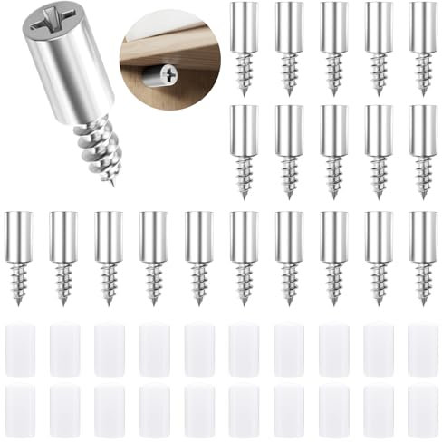 20Pcs Shelf Support Pegs, Heavy Duty for Kitchen Cabinet & Cupboard Shelf Pegs - 7mm Metal Brackets with Integrated Self-Tapping Screws, Durable Shelf Pins with Anti-Slip Caps