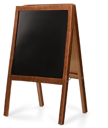 Kreidetafel Aufsteller aus Holz 60x100 cm – Kundenstopper beidseitig – Klappbarer Werbeständer mit Kreidetafel – Ideal für Gastronomie, Läden und Events