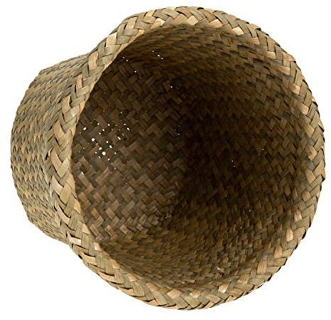 TOPPERFUN Papelera Tejida de Mimbre, Reutilizable Almacenamiento, para Recogida de Residuos en Salón o Estudio, Estilo Rústico Natural