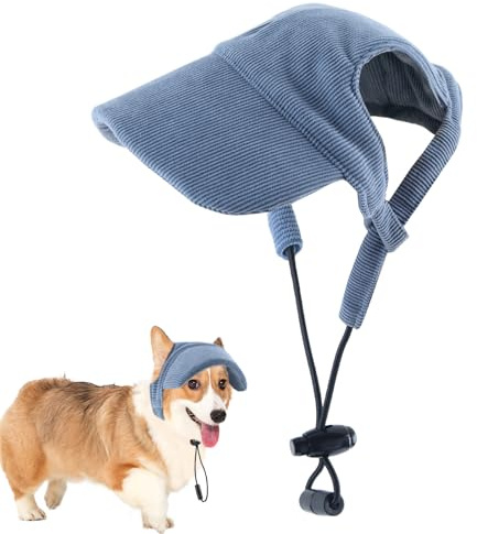 Dwafill Hut Hund Sommer Dog Cap, Schirmmütze Für Hunde Verstellbar Sonnenschutz Haustier Hut mit Ohrlöchern Dackel Mütze Hund Baseballmütze Sonnenhut, für Welpen Kleine Mittelgroße Große Hunde (XS)