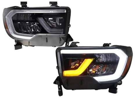 WSUMKH Fanale Anteriore 1 Paio Di Fari Anteriori A LED Per Toyota Per Sequoia 2008-2018 Proiettore A LED Luce Diurna Accessori Per Auto Faro Principale Fari