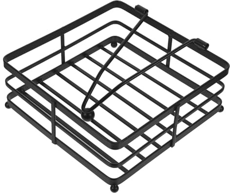 MOTHNUR Servilletero de Mesa de Hierro Negro Organizador Cuadrado para Servilletas con Contrapeso Dispensador Estable para Cocina y Baño Diseño Elegante y Práctico