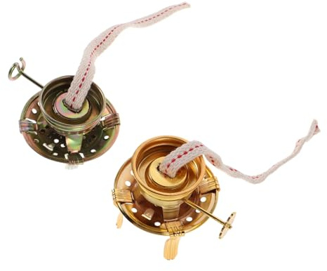 ULTECHNOVO Support De Lampe à Pétrole Vintage 4 Griffes, Porte-mèche en Métal Doré Et Argenté, Réglable, Accessoires pour Lampe Tempête Ancienne, Kit 2 Pièces pour Éclairage Intérieur Et Extérieur
