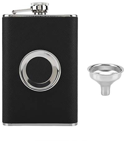 Yctze 8 Once di Colpi di Tiro in Acciaio Inossidabile con Vetro e Imbuto Colpibile-Elegante Pallone Portatile Set per gli Spiriti in Movimento