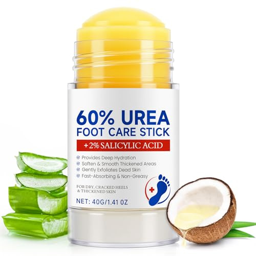 Urea Creme 60 Prozent - Fusscreme für Sehr Trockene, raue und Rissige Haut - Hornhautentferner Creme 60% FußPflege-Stick - Schrundensalbe Füße Feuchtigkeit & Pflegt - Anti Riss Fußpflege Fußcreme