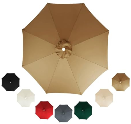 Parasol replacement canopy 2.0m, 2.7m, 3.0m, 8 Ribs, Replacement Parasol Canopy, Waterproof, for Yard, Beach Garden, Umbrella, Canopy Only, Purple(Khaki,3.0m/8-Ribs)