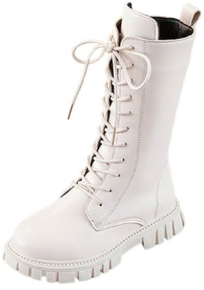 Stivali da ragazza in pelle alti per bambini Stivali stringati Stivali invernali piatti comodi da equitazione stivaletti morbidi alla moda scarpe per bambini