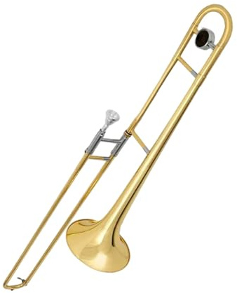 Trombón ajustable Trombones tenores profesionales con tono descendente en Si con guantes para adultos principiantes lacados en oro instrumentos de latón