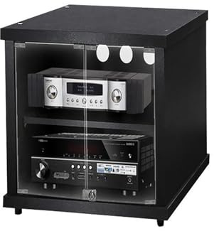 Mobile multimediale vintage in legno per giradischi e sistemi stereo, elegante rack audio a torre retrò (57,1 x 55,1 x 59,9 cm)