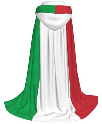 Yyoretp italy flag Print Hooded Cloak Long Cape for Kids with Carnival Halloween Cosplay Fancy Costume