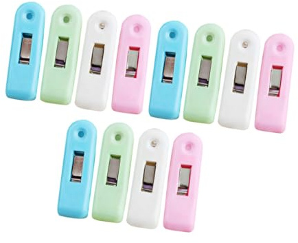 Tofficu Mollette per Panni in Plastica, 12 Pezzi, Antivento e Multiuso per Viaggio, Adatte a Calze e Pannolini di Stoffa, Pratiche e Resistenti Colore Casuale