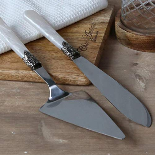 ChicAntique Tortenheber Kuchenmesser Dekor Perlmutt Look Vintage Nostalgie