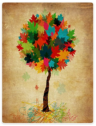 YISUMEI Decke 150x200 cm Kuscheldecken Sanft Flanell Weich Fleecedecke Bettüberwurf Bunt Baum Retro