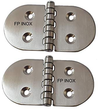 Bisagra de acero inoxidable, 75 x 40 mm, grosor de 1,5 mm, 2 unidades, acero inoxidable, A2
