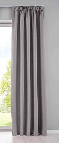 Gardinenbox Vorhang Blickdicht »Newyork« verdeckte Schlaufen Grau HxB 225x140 cm 1er-Pack Thermo-Gardine Verdunkelungsvorhang Blackout schalldämmend ÖKOTEX Kräuselband Raffhalter, 202020610