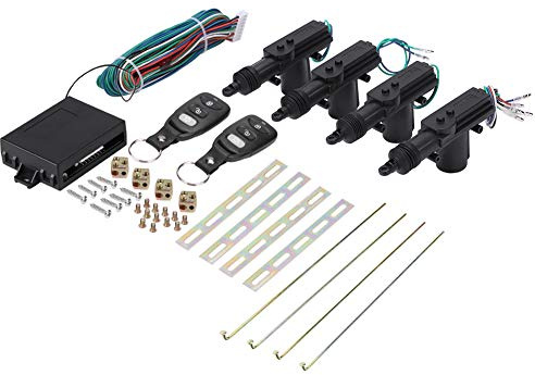4-Pack Universal 12V Car Remote Central Control Locking Kit, Heavy Duty Power Door Lock Actuator Auto Locking Security Key-Free Entry Kit
