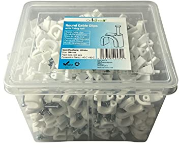 Kabelschellen, rund, Typ K, 10 mm, Weiß, 500 Stück