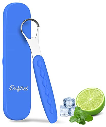 Tongue Scraper Cleaner for Adults & Kids Pack, Medical Grade Stainless Steel Tongue Brush Set, Oral Self Care for Bad Breath, Tongue Scraping with Travel Case (1pcs)