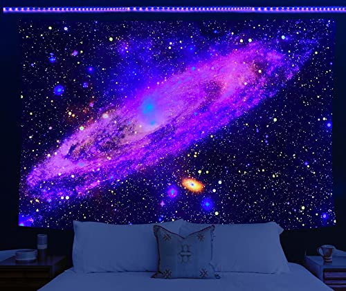 HOLAVIDA Wandteppich, Galaxie, fluoreszierender Weltraum, Sternenhimmel, abstrakter Wandbehang, ästhetisch, astronomisch, geheimnisvolle Wanddekoration (200 cm x 150 cm)