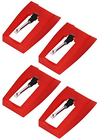 Headerbs Plattenspieler-Nadeln Ersatz, 4 Stück ABS-Aluminium-Plattenspieler-Ersatznadel Phonographenstift Elektrischer Plattenspieler-Plattenspieler-Nadel-Ersatz