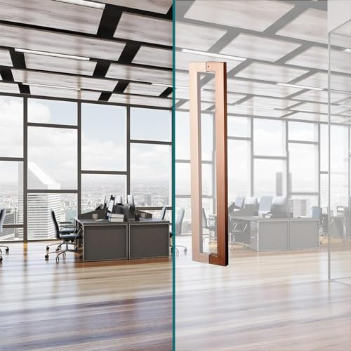 Poignées de porte push-pull, poignée de porte en verre d'entrée de bureau, bouton de porte double face de style moderne, poignées de grange, utilisation large/installation facile ( Color : Rose Gold ,