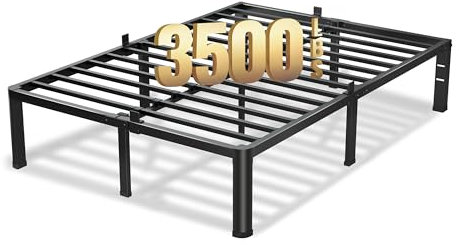 VIPSHOW 18 Inch Full Bed Frame with Round Corners No Box Spring Needed
