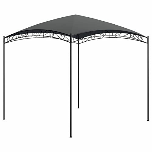 Homgoday Gazebo gazebo 3x3x2,65 m Antracite 180 g/m², Tenda di ricevimento Gazebo Gazebo Padiglione da Esterno, Tenda per Campeggio, Festa, Barbecue