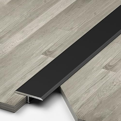 Raouoae T-Form Übergangsprofil Bodenübergangsstreifen 3 Stück 90cm Abdeckleisten Für Fußböden Lückenfüller Für Laminat/Bodenmatte/Teppich Und Fliesen(Schwarz,Breite: 20mm)