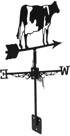 Happyyami 1satz Tier Wetterfahne Aus Lustiger Kuh Windrichtungsanzeiger Für Garten Und Dach Einfache Installation Und Dekoratives Element Für Außenbereich