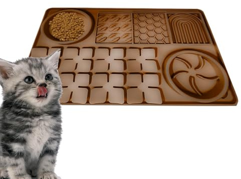 Alfombra de lamer para perros, alfombra de comida para perros | Lamiendo perros de alimentación lenta comiendo almohadillas de comida,Alimentador lento de silicona antideslizante para comer