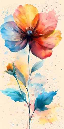 Malen Nach Zahlen Erwachsene Groß Bunte Blumen Malen Nach Zahlen Eigenes Bild, DIY Malen Nach Zahlen Kinder Ölgemälde Set, mit 3 Pinsel und Acrylfarben Leinwand Basteln Mädchen Geschenk 90x180cm T-654