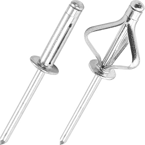 Rivets Aveugles en Aluminium à Expansion Triple - Assortiment de rivets bulbe pour plastiques ou matériaux souples (Argenté, Ø3.2x20mm - 50 pièces)