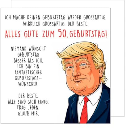 Edition Seidel Premium quadratische Glückwunschkarte zum 50. Geburtstag mit Umschlag. Geburtstagskarte Grußkarte Karte für Mann Frau Freund Freundin lustiger Spruch (GQ544 SW025)