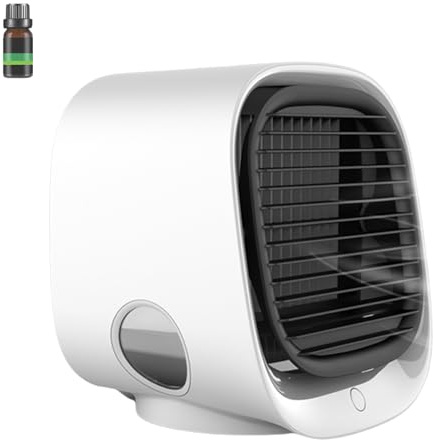 Airabreeze Portable Air Conditioner, Oribreeze Air Cooler with Night Light, Small and Portable, Humidified Ice Mist, Silent Airabreeze Air Conditioner for Bedroom, Office, Fast Cooling(White)
