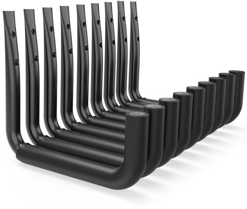 Robuste Leiterhaken, 9er-Set Schwere Last-Haken für Wandmontage, Garagenaufbewahrung, Wandhaken für Leiter, Fahrrad, Werkzeuge (H23 x L25 cm, 9 Stück)