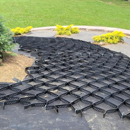 Caillebotis en Plastique Grille de stabilisation du Sol for Voie d'accès inclinée/Chemin étroit/Endroit Artificiel, coupée au Centre/dans Le Sens de la Longueur Caillebotis stabilisateur de Voie(6m x
