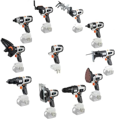 Cordless Power Tool Combo Kit, Multifunctional Tools Set for Woodworking 10 in 1 with 4.0AH Battery, Recip Saw Jig Saw Circular Saw Chainsaw Oscillating Tool Screwdriver Wrench Impact Drill Sander
