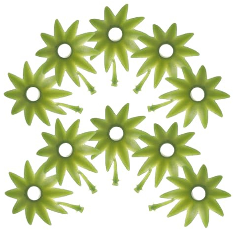 Housoutil 100 Pièces Calices Fleur Artificielle Bases Plastique Vertes pour DIY Arrangements Floraux Supports de Tiges Accessoires Artisanat