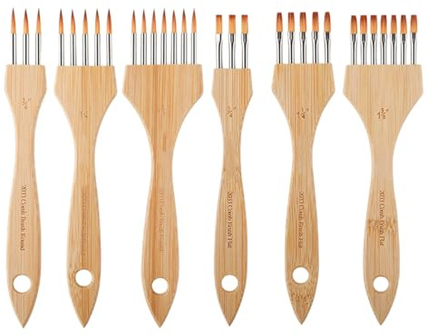 Art Paint Brushes, Washable And Reusable, 3 Pieces, Canvas Painting Tools, Nylon Wool Paintbrushes, Comfortable Grip Handle, For Patterns On Canvas, And Other Artistic Surfaces
