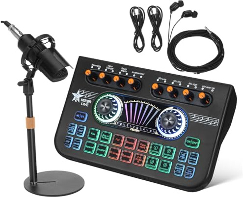 Kit Microphone et Mixeur Audio X3-bm700 X3 pour Enregistrement | Interface Son, Faible Latence et Qualité Pro, Métal et Plastique Noirs, pour Jeu Vidéo et Studio