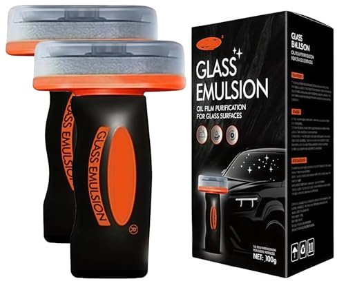 Hand-Held Glass Emulsion Cleaner - Oil Film Remover for Car, Windows, Mirrors, and Glass Surfaces, Car Window Cleaner - Portable, Easy-to-Use 100g (2)