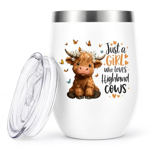 Nodrex Highland Cow Gifts for Women, Cute Highland Cow Travel Mug for Women, Stainless Steel Highland Cow Mugs, Insulated Egg Shaped Coffee Tumbler, Thermal Cup Water Bottle Gifts for Cow Lovers