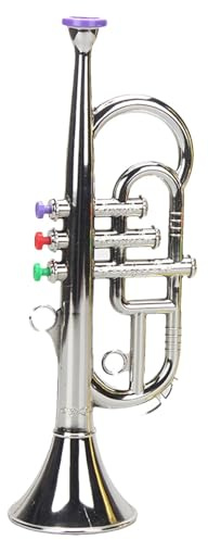 Trumpet Leksaksinstrument för barn: horn musik vind druvspel för nybörjare, spel leksaker DEE aktivitet lärande simulerad mässing melodi, he