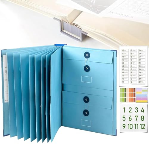 Falls Ich Sterbe Ordner, Akkordeon Dokumentenmappe, Organizer für Wichtige Dokumente mit Aufklebern, Folio-Dokumenten-Organizer, Tragbarer Aktenordner für Zuhause & Büro