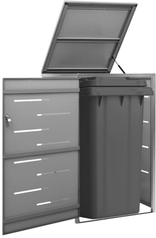 Générique Abri pour Poubelle 69x77,5x112,5 cm INOX,Accessoires pour conteneurs à déchets,Cache-conteneurs à déchets,149554