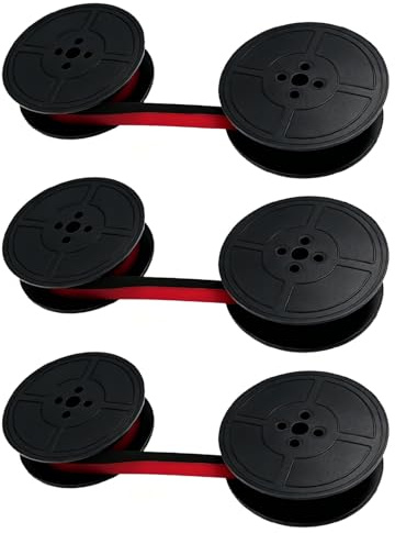 3PCS Original Farbband für DIN 2103-53mm Durchmesser, Schwarz/Rot, Farb-band für mechanische Schreibmaschine, Beschriftungsband Farb-band Schreibmaschine für klare Ausdrucke