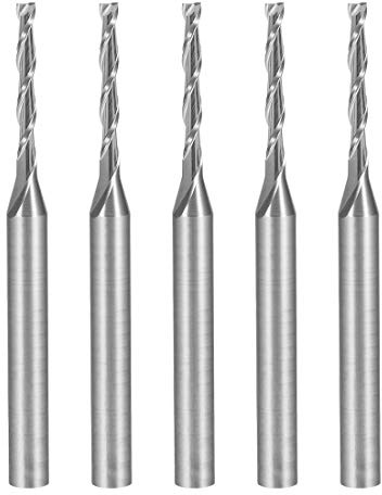 sourcing map 5STK. Schaftfräser CNC Fräser 1/8Schaft 1,5mm x 12mm Hartmetall flachem Nasen