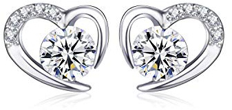 LYL.Adorer Silber Ohrringe Damen,Liebendes Herz Ohrringe Silber 925,5A Zirkonia,Geschenke für Frauen